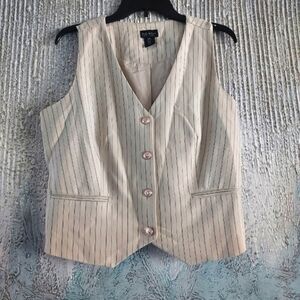 Nicole Miller Women's Career Striped Vest Sz-L
